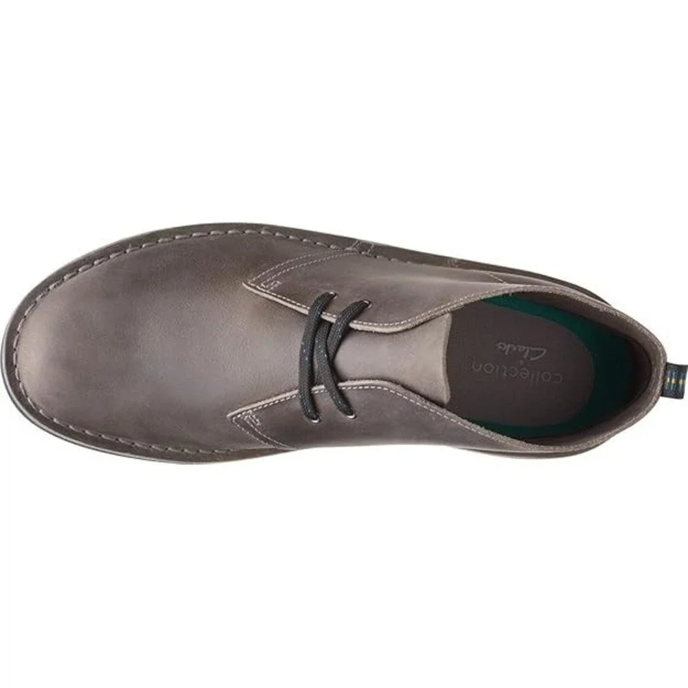 Clarks® (Men's 8 WIDE) Bushacre™ 3 Desert‎ Boots in Dark Grey Leather - $120